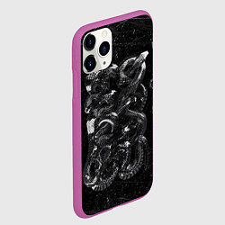 Чехол iPhone 11 Pro матовый Чб Блестящая Змея Snake Shine, цвет: 3D-фиолетовый — фото 2