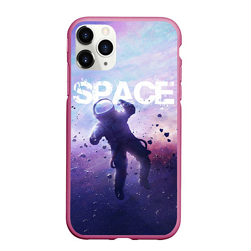Чехол iPhone 11 Pro матовый Space walk / 3D-Малиновый – фото 1