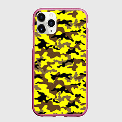 Чехол iPhone 11 Pro матовый Камуфляж Жёлто-Коричневый