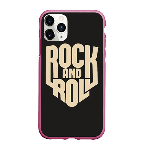 Чехол iPhone 11 Pro матовый ROCK AND ROLL Рокер / 3D-Малиновый – фото 1