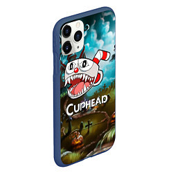 Чехол iPhone 11 Pro матовый Cuphead Zombie, цвет: 3D-тёмно-синий — фото 2