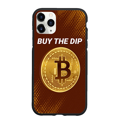 Чехол iPhone 11 Pro матовый ПОКУПАЙ ДИП - БИТКОЙН Абстракция / 3D-Черный – фото 1