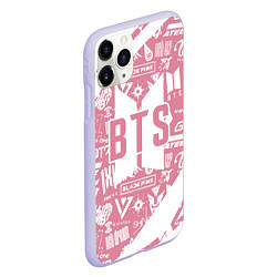 Чехол iPhone 11 Pro матовый Bts паттерн, цвет: 3D-светло-сиреневый — фото 2
