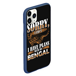 Чехол iPhone 11 Pro матовый Бенгальская Кошка Bengal Cat, цвет: 3D-тёмно-синий — фото 2