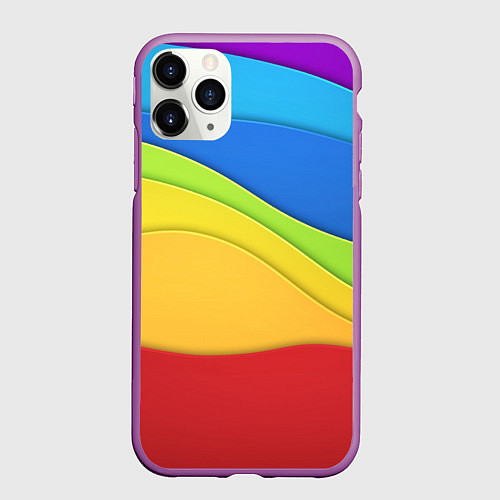 Чехол iPhone 11 Pro матовый Fashion pattern 2022 Wave / 3D-Фиолетовый – фото 1