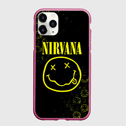 Чехол iPhone 11 Pro матовый NIRVANA логотипы
