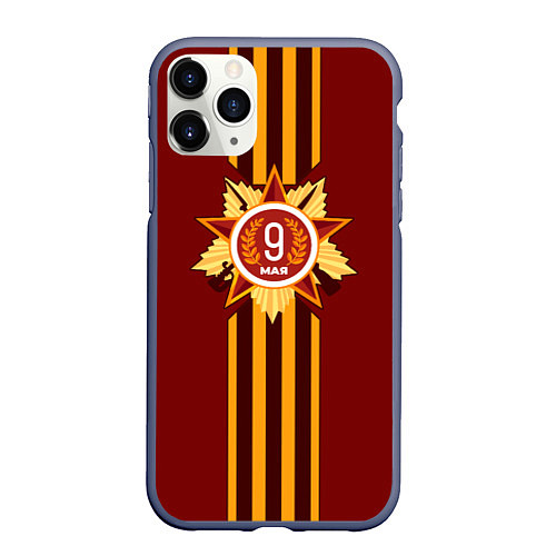 Чехол iPhone 11 Pro матовый День Победы Звезда / 3D-Серый – фото 1