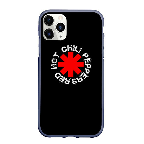 Чехол iPhone 11 Pro матовый Red Hot Chili Peppers Rough Logo / 3D-Серый – фото 1