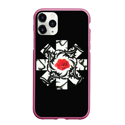 Чехол iPhone 11 Pro матовый RHCP Logo Red Rose / 3D-Малиновый – фото 1