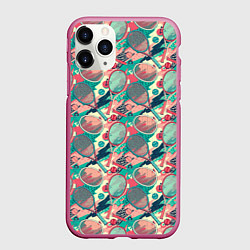 Чехол iPhone 11 Pro матовый Ракетки для тенниса, цвет: 3D-малиновый