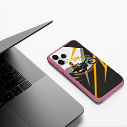 Чехол iPhone 11 Pro матовый Мотокросс Экстрим, цвет: 3D-малиновый — фото 2