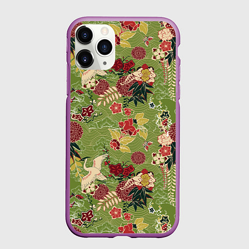 Чехол iPhone 11 Pro матовый Япония-Китай Сюжет / 3D-Фиолетовый – фото 1