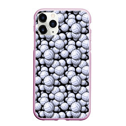 Чехол iPhone 11 Pro матовый Волейбольные Мячи Volleyballs, цвет: 3D-розовый