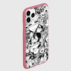 Чехол iPhone 11 Pro матовый Manga Ahegao 2 0, цвет: 3D-малиновый — фото 2