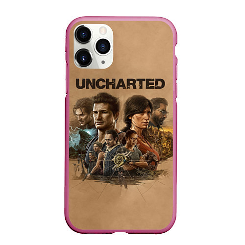 Чехол iPhone 11 Pro матовый Uncharted Анчартед / 3D-Малиновый – фото 1