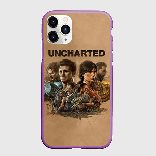 Чехол iPhone 11 Pro матовый Uncharted Анчартед / 3D-Фиолетовый – фото 1