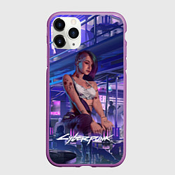 Чехол iPhone 11 Pro матовый Jydy Джуди Cyberpunk2077, цвет: 3D-фиолетовый