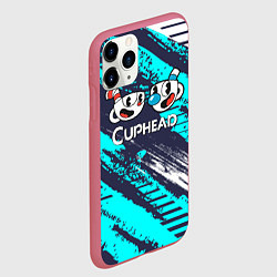 Чехол iPhone 11 Pro матовый Cuphead две чашечки, цвет: 3D-малиновый — фото 2