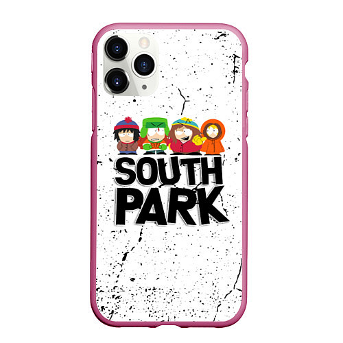 Чехол iPhone 11 Pro матовый Южный парк мультфильм - персонажи South Park / 3D-Малиновый – фото 1