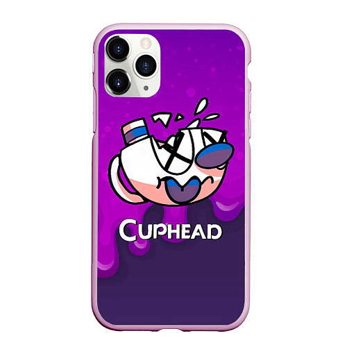 Чехол iPhone 11 Pro матовый Cuphead Разбитая чашечка / 3D-Розовый – фото 1