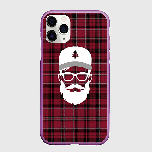 Чехол iPhone 11 Pro матовый Хипстер русская версия / 3D-Фиолетовый – фото 1