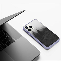 Чехол iPhone 11 Pro матовый Туманный лес - туман, цвет: 3D-светло-сиреневый — фото 2