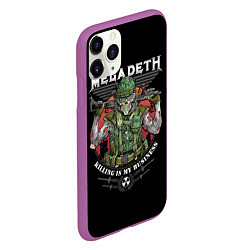 Чехол iPhone 11 Pro матовый MEGADETH killing is my business, цвет: 3D-фиолетовый — фото 2