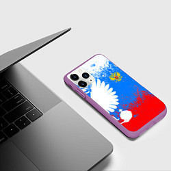 Чехол iPhone 11 Pro матовый Я русский герб, цвет: 3D-фиолетовый — фото 2