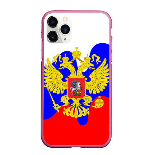 Чехол iPhone 11 Pro матовый Герб россии герб / 3D-Малиновый – фото 1