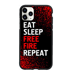 Чехол iPhone 11 Pro матовый Eat Sleep Free Fire Repeat Арт, цвет: 3D-черный