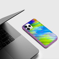 Чехол iPhone 11 Pro матовый Color vanguard pattern Raster, цвет: 3D-фиолетовый — фото 2