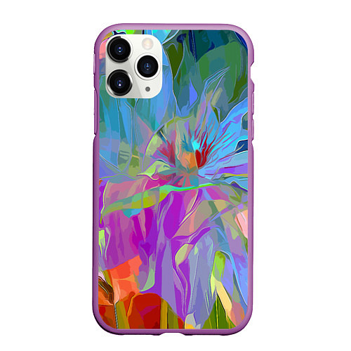 Чехол iPhone 11 Pro матовый Abstract color pattern Summer 2022 / 3D-Фиолетовый – фото 1