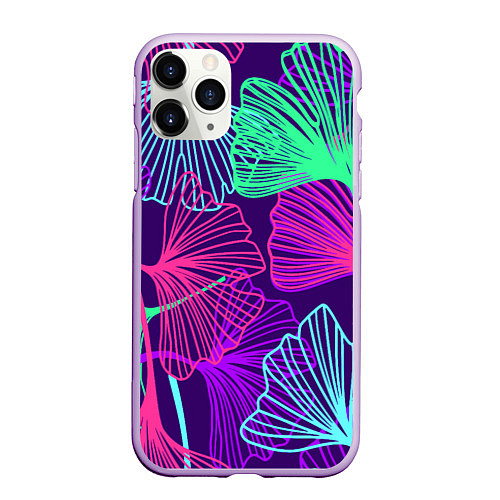 Чехол iPhone 11 Pro матовый Neon color pattern Fashion 2023 / 3D-Сиреневый – фото 1