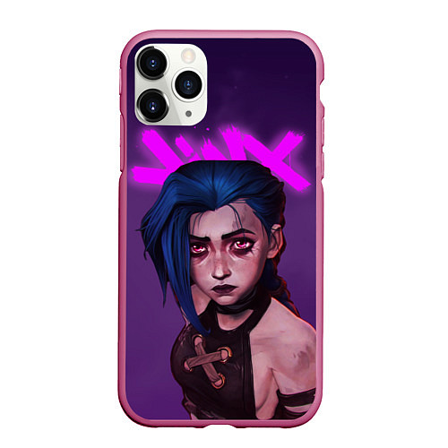 Чехол iPhone 11 Pro матовый ARCANE League Of Legends JINX / 3D-Малиновый – фото 1