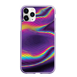 Чехол iPhone 11 Pro матовый Neon fashion pattern Wave, цвет: 3D-светло-сиреневый