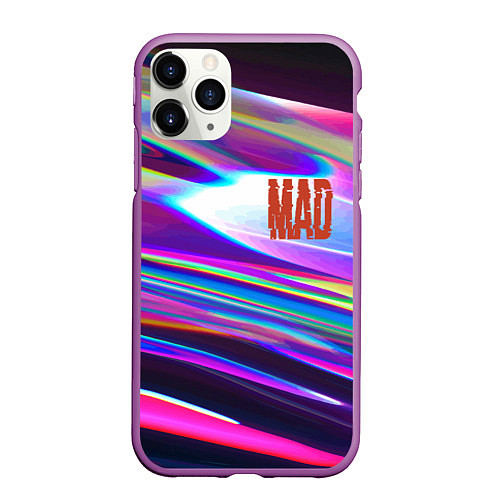 Чехол iPhone 11 Pro матовый Neon pattern Mad / 3D-Фиолетовый – фото 1