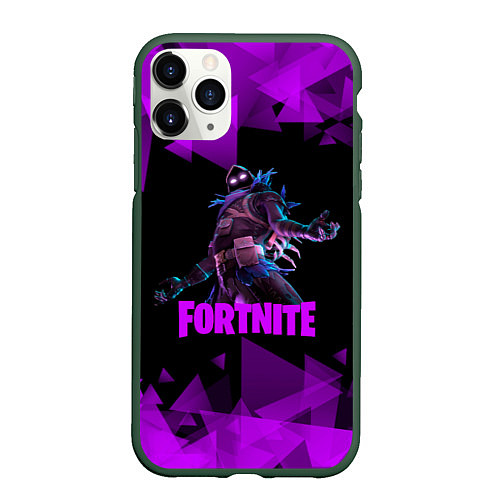 Чехол iPhone 11 Pro матовый Fortnite - RAVEN / 3D-Темно-зеленый – фото 1