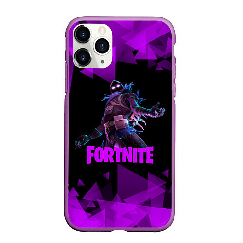 Чехол iPhone 11 Pro матовый Fortnite - RAVEN / 3D-Фиолетовый – фото 1