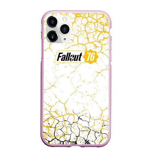 Чехол iPhone 11 Pro матовый Fallout 76 Жёлтая выжженная пустошь / 3D-Розовый – фото 1