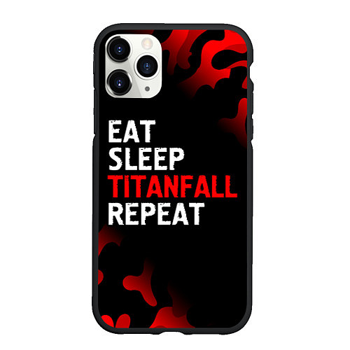 Чехол iPhone 11 Pro матовый Eat Sleep Titanfall Repeat Милитари / 3D-Черный – фото 1