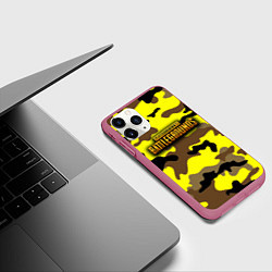 Чехол iPhone 11 Pro матовый PlayerUnknowns Battlegrounds Камуфляж Жёлто-Коричн, цвет: 3D-малиновый — фото 2