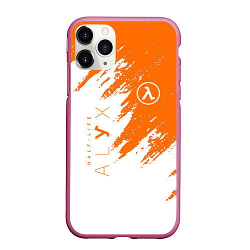 Чехол iPhone 11 Pro матовый Half-life texture / 3D-Малиновый – фото 1