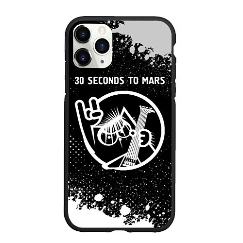 Чехол iPhone 11 Pro матовый 30 Seconds to Mars КОТ Краска / 3D-Черный – фото 1