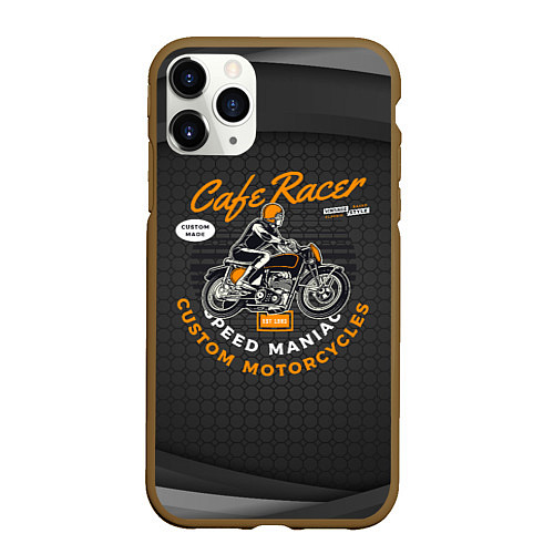 Чехол iPhone 11 Pro матовый Moto Sport / 3D-Коричневый – фото 1