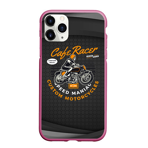 Чехол iPhone 11 Pro матовый Moto Sport / 3D-Малиновый – фото 1