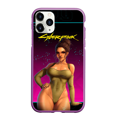 Чехол iPhone 11 Pro матовый Sexy сyberpunk Panam 18 / 3D-Фиолетовый – фото 1