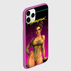 Чехол iPhone 11 Pro матовый Sexy сyberpunk Panam 18, цвет: 3D-фиолетовый — фото 2