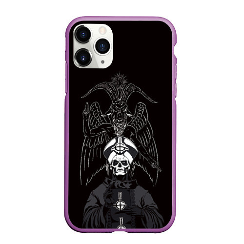 Чехол iPhone 11 Pro матовый Ghost Papa Emeritus / 3D-Фиолетовый – фото 1