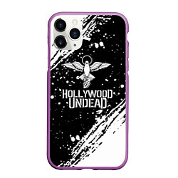 Чехол iPhone 11 Pro матовый Hollywood undead, цвет: 3D-фиолетовый