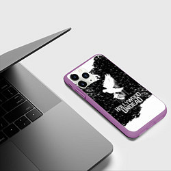 Чехол iPhone 11 Pro матовый Hollywood Undead - CHAOS Out Now, цвет: 3D-фиолетовый — фото 2